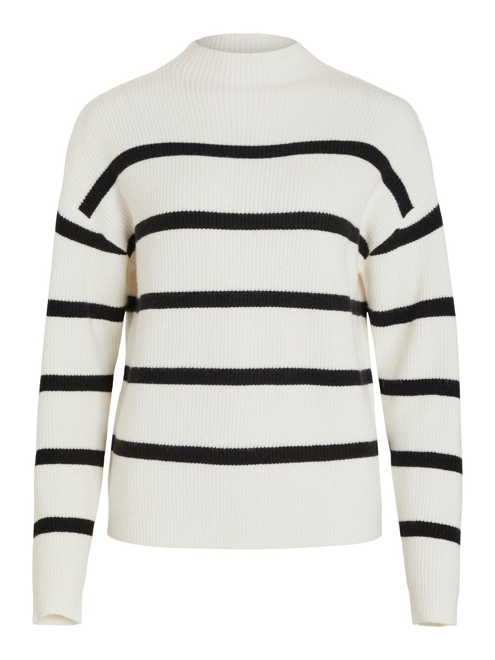 Viril Mockneck L/S strik - White Alyssum